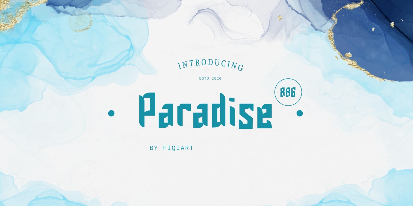 Schriftart Paradise 886